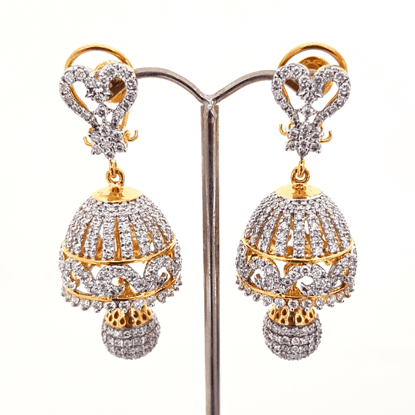 Latest Traditional Diamond Jhumka Design