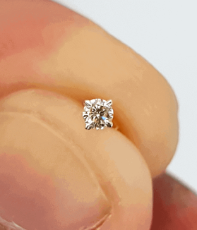 Square Shape Solitaire Single Stone Diamond Nosepin