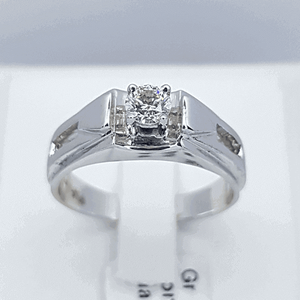 Latest Gents White Gold Solitaire Diamond Band Ring Design And Price In Bangladesh (BD) - জেন্টস ১ পাথরের ডায়মন্ড রিং ডিজাইন ও দাম