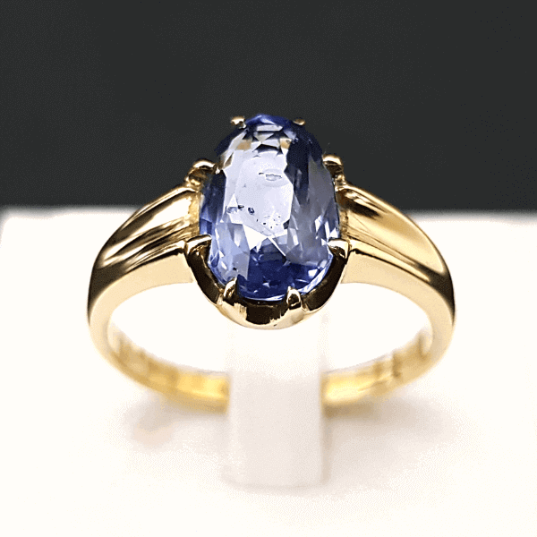 Natural Original Siloni Blue Sapphire (Indranila) Stone Ring - অরিজিনাল সিলোনি ইন্দ্রনীলা পাথরের রিং